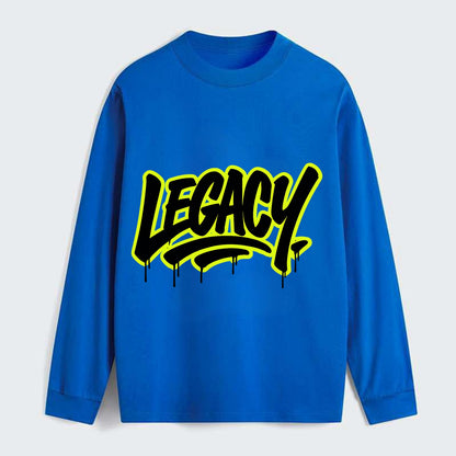 Bold typography design - "LEGACY" - what you leave behind, lasting - Classic Long Sleeve Shirt - Blue