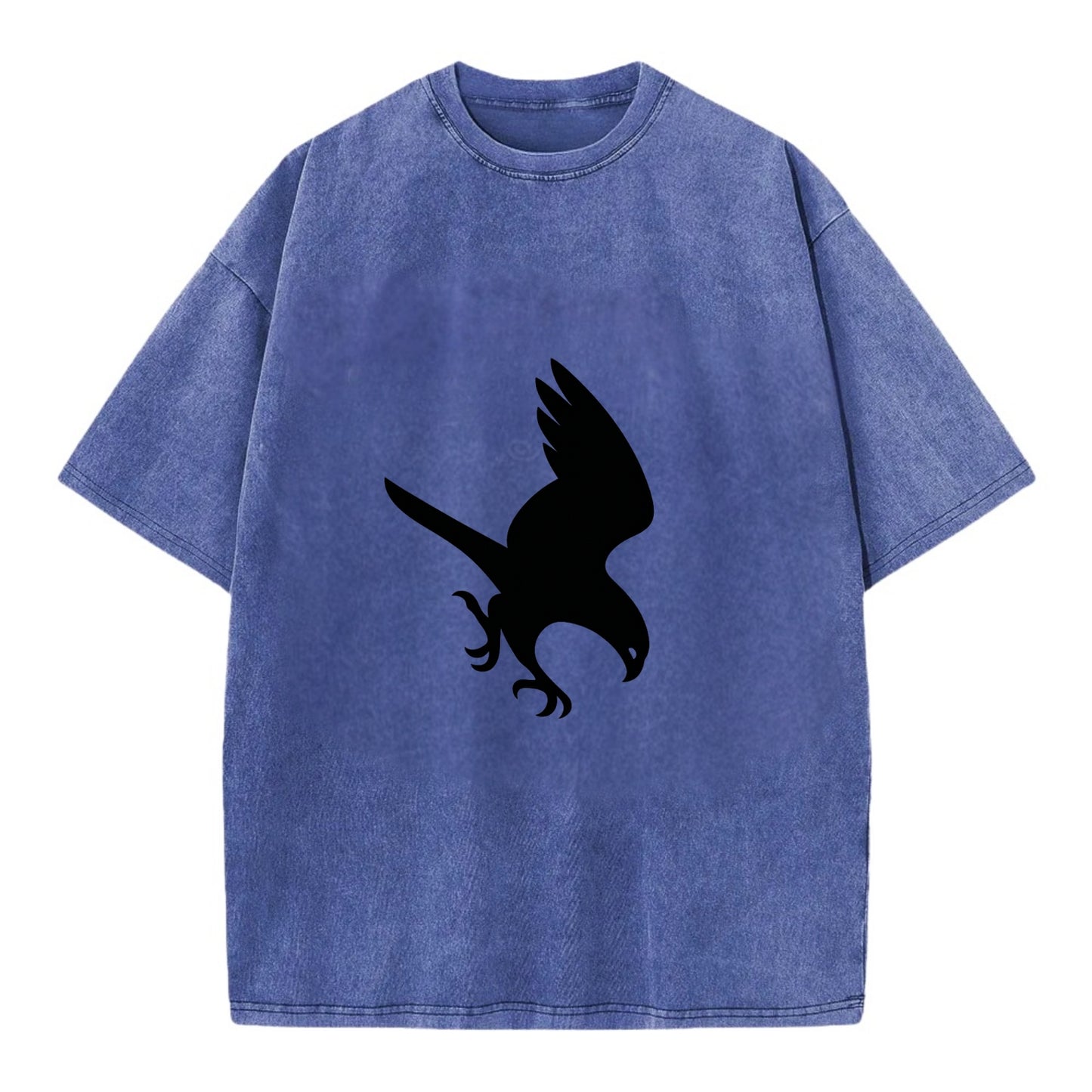 Hawk diving for prey - Vintage T-shirt - Blue
