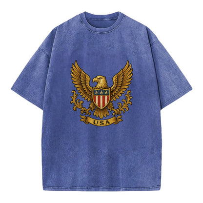 Usa Heritage Eagle 3 - Vintage T-shirt - Blue