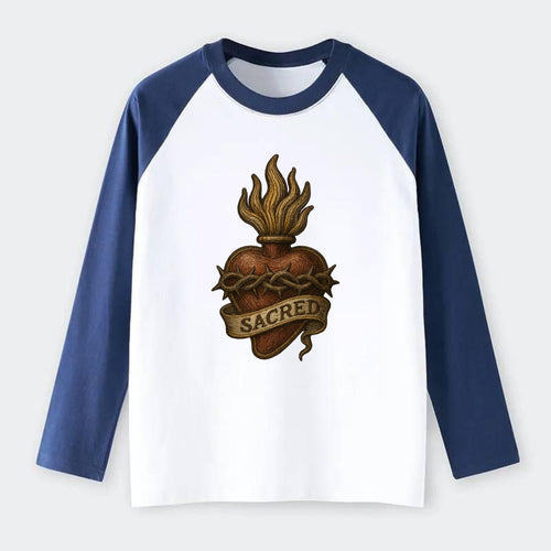 Sacred Heart  - Raglan Long Sleeve T-Shirt
