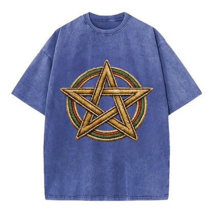 Pentacle Knot - Vintage T-shirt - Blue