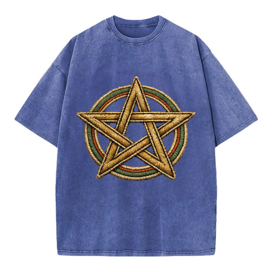 Pentacle Knot - Vintage T-shirt - Blue