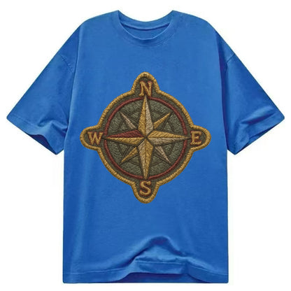 Compass rose with cardinal directions - explorer symbol - Classic T-shirt - Blue