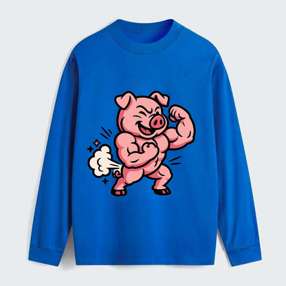 Strong Pig - Classic Long Sleeve Shirt - Blue