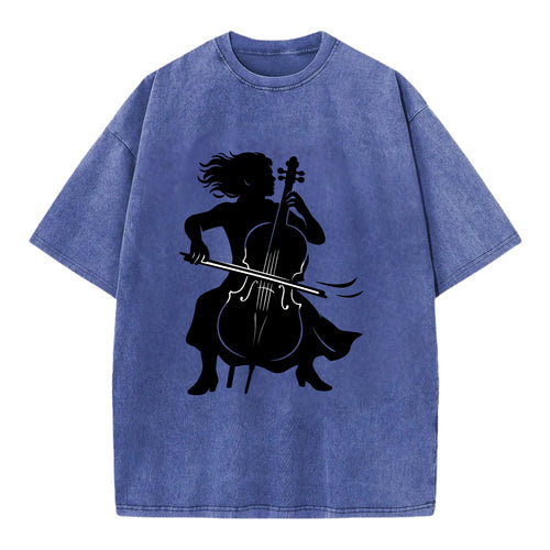 Cellist performing emotional solo - Vintage T-shirt