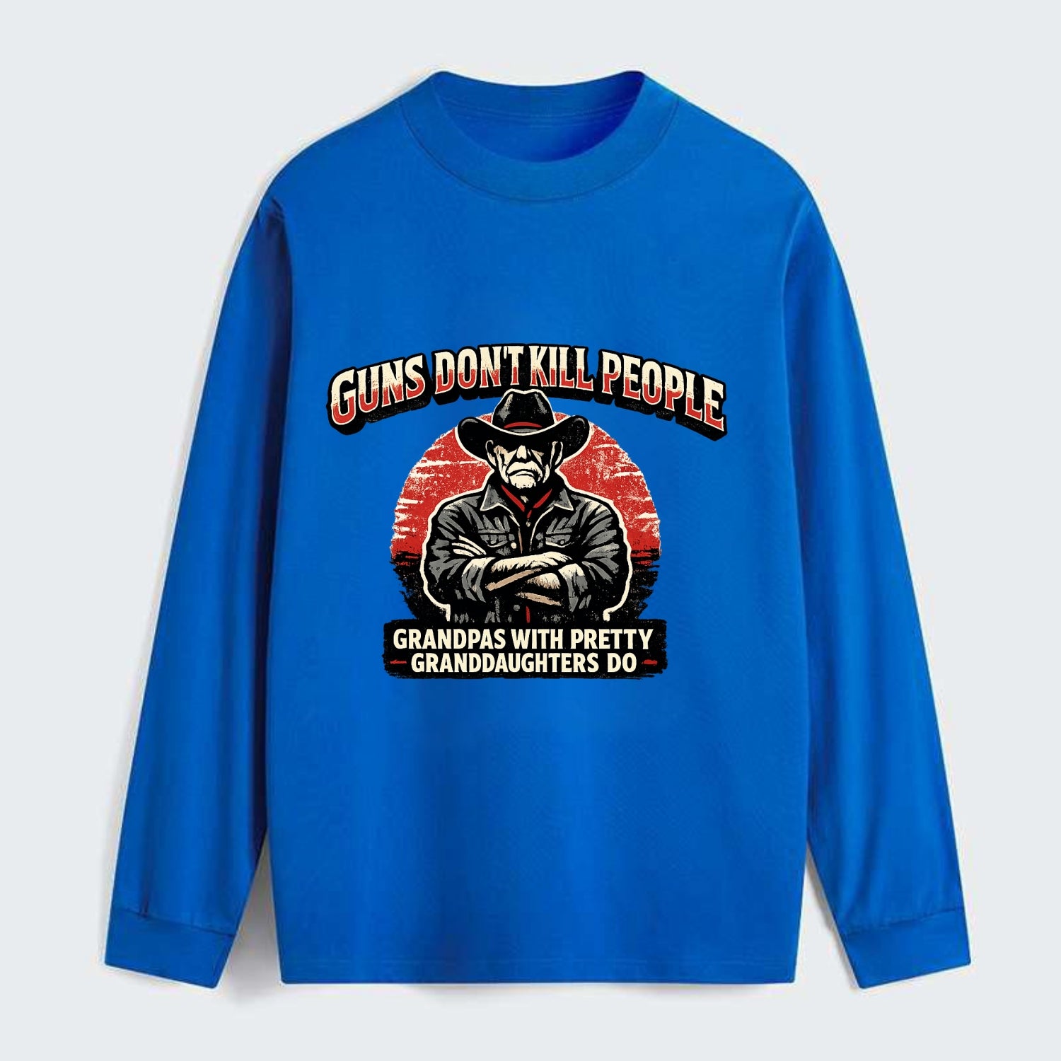 Grandpas Pretty Granddaughters - Cowboy - Classic Long Sleeve Shirt - Blue
