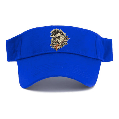 PUNK BULLDOG | British bulldog with mohawk | Safety pins through collar | Union Jack - Visor - Blue