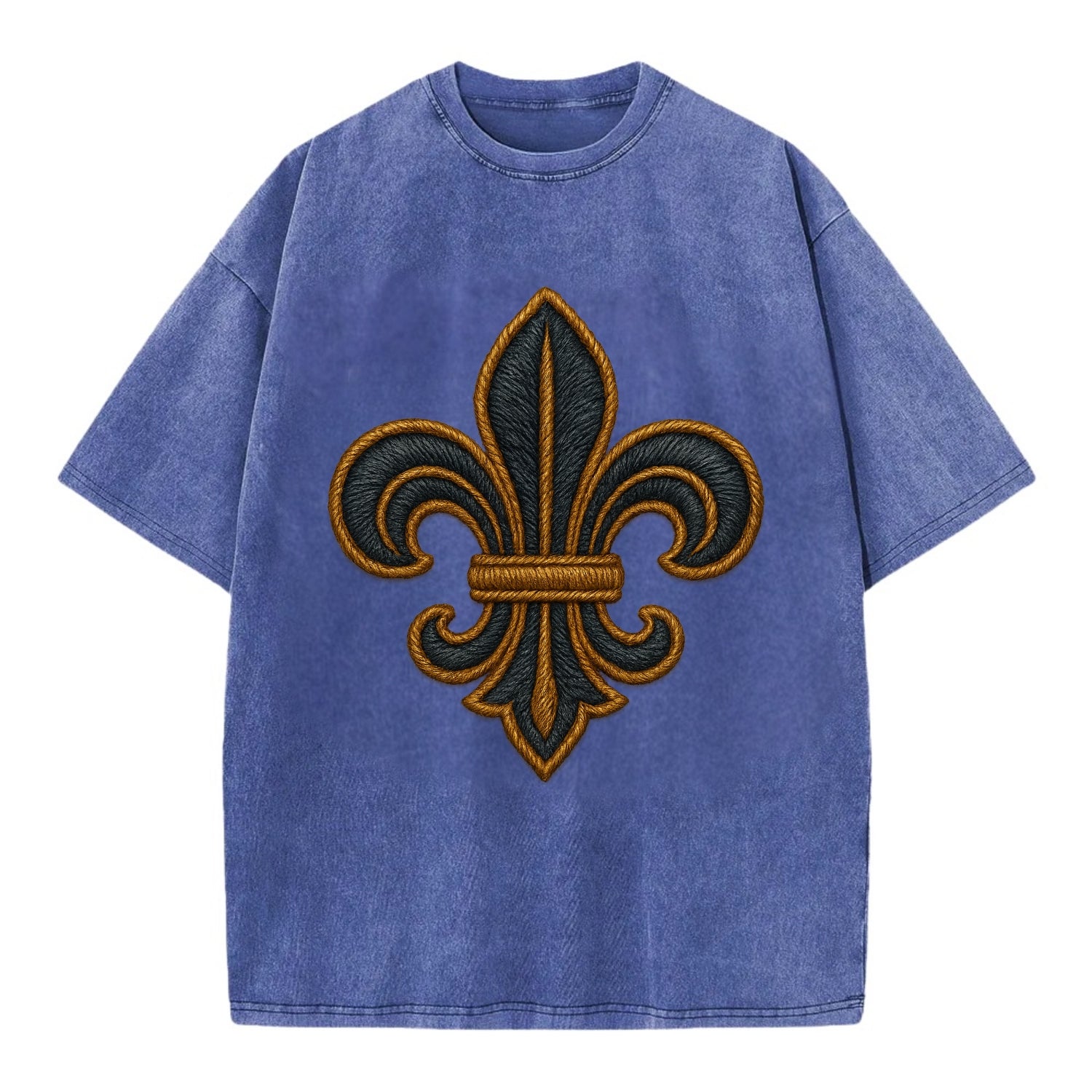 Fleur de Lis  - Vintage T-shirt - Blue