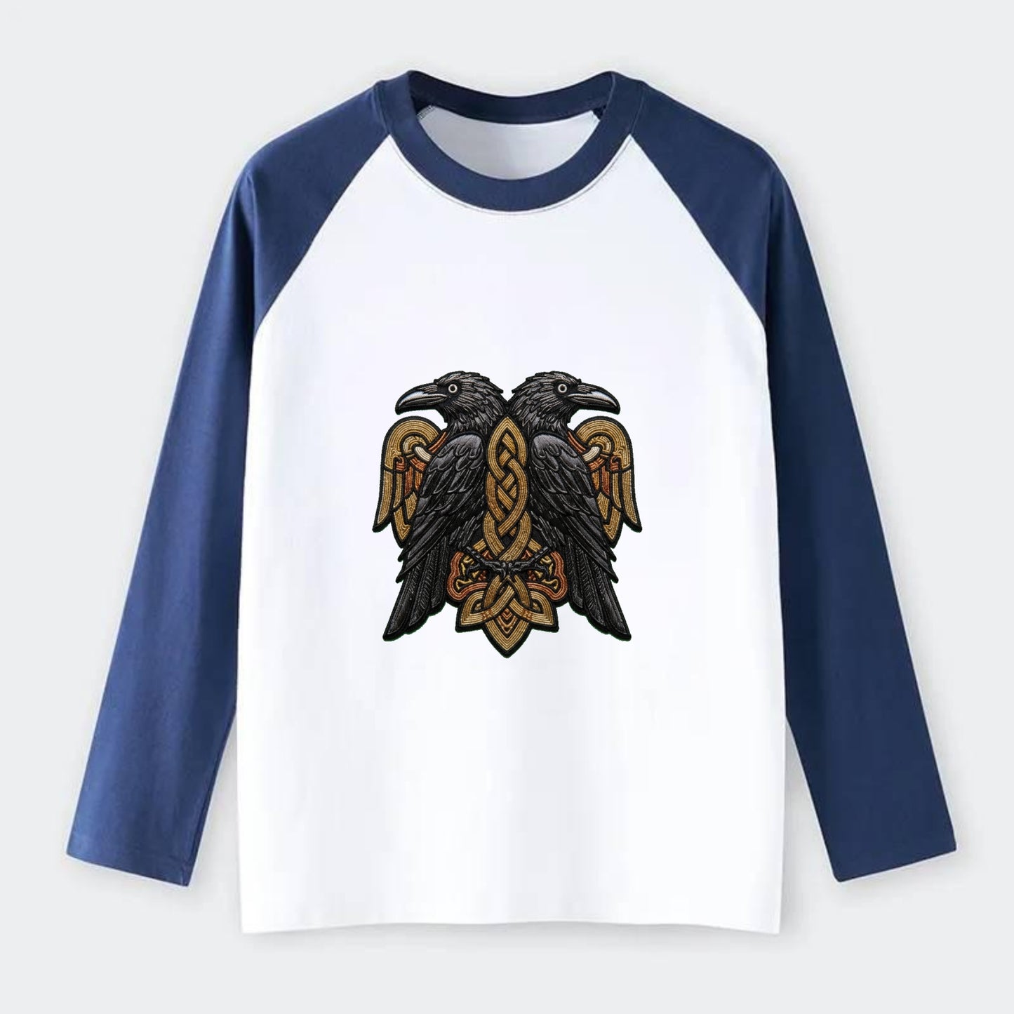 Odin's Ravens - Raglan Long Sleeve T-Shirt - Blue