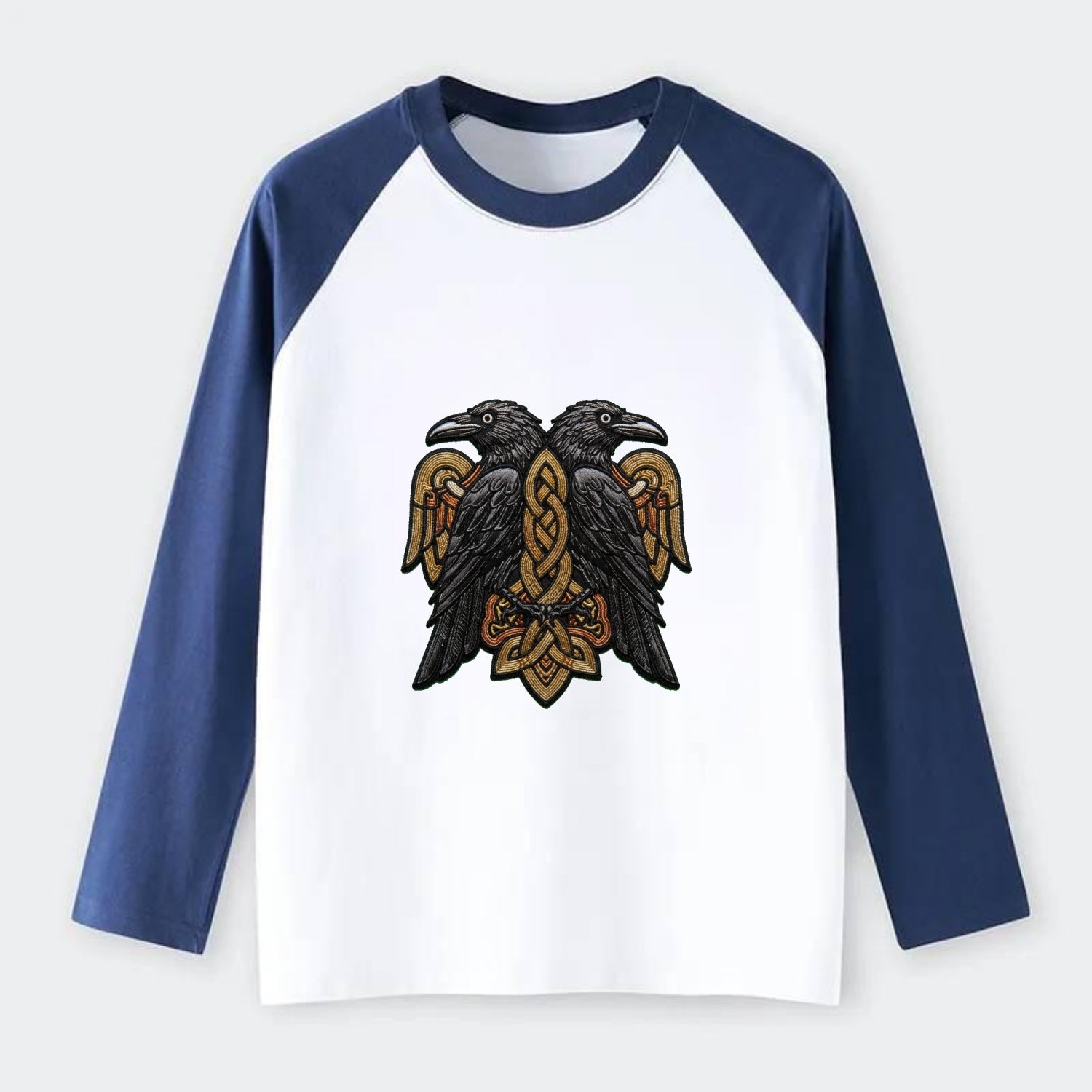 Odin's Ravens - Raglan Long Sleeve T-Shirt - Blue