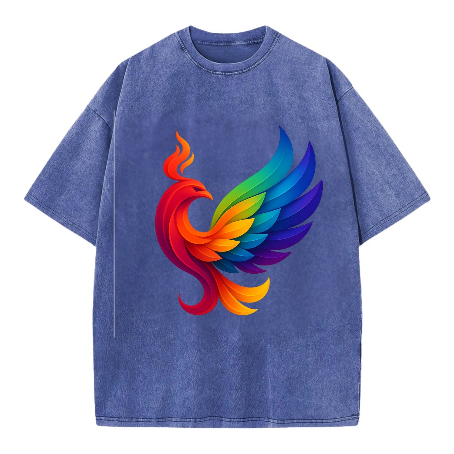 Liberation Bird - Phoenix with each feat - Vintage T-shirt - Blue