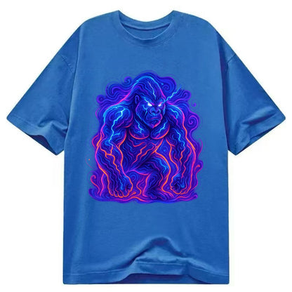 Mighty gorilla with electricity flowing through defined muscles, lightning bolt - Classic T-shirt - Blue
