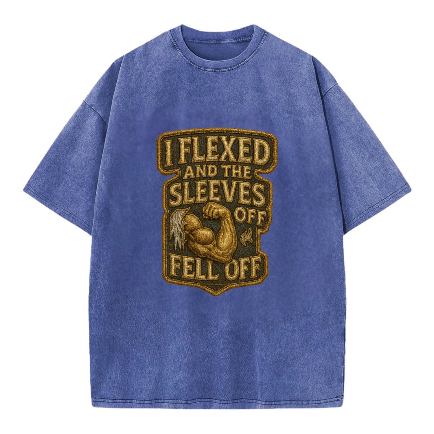 I Flexed and The Sleeves Fell Off  - Vintage T-shirt - Blue