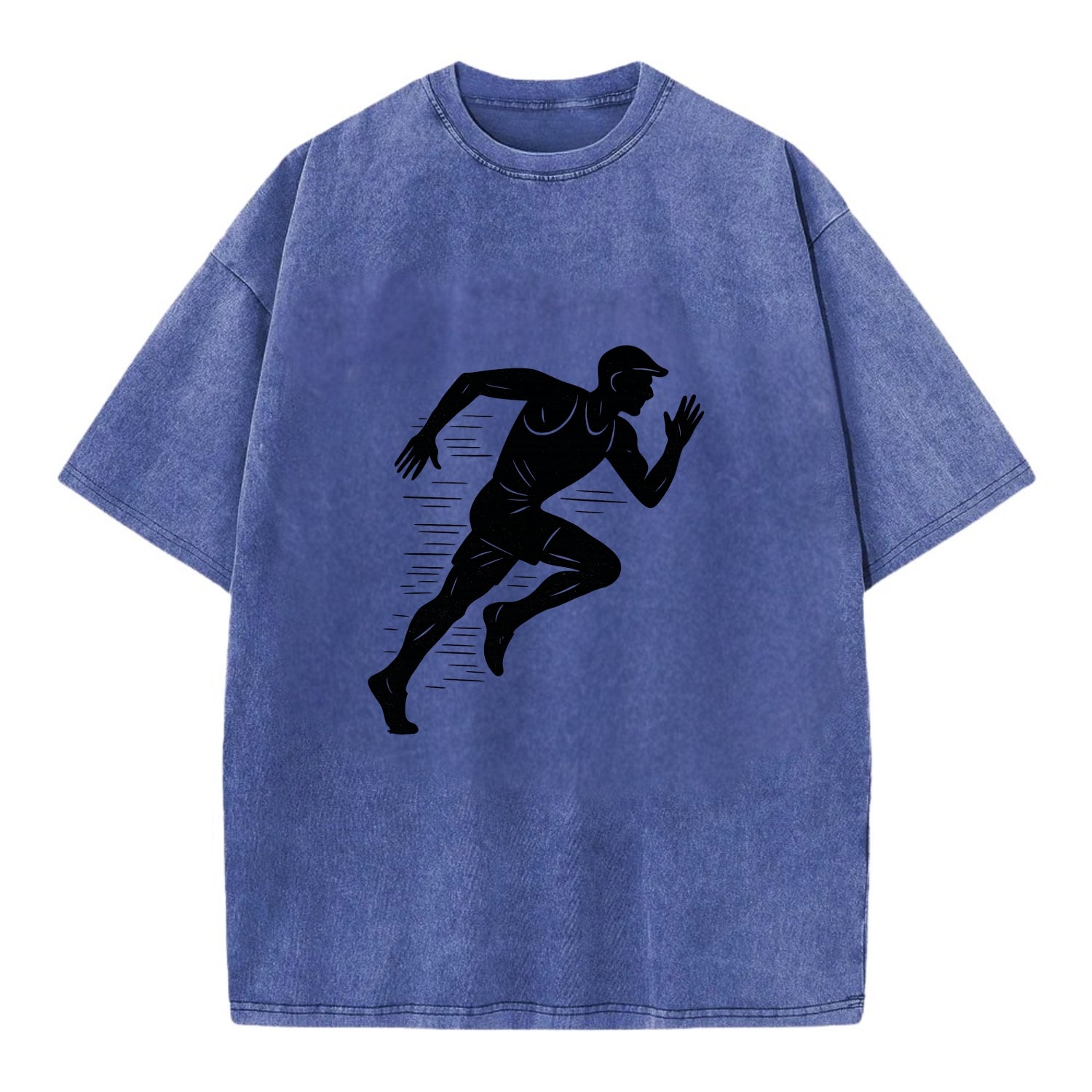 Runner in full stride sprinting - Vintage T-shirt - Blue