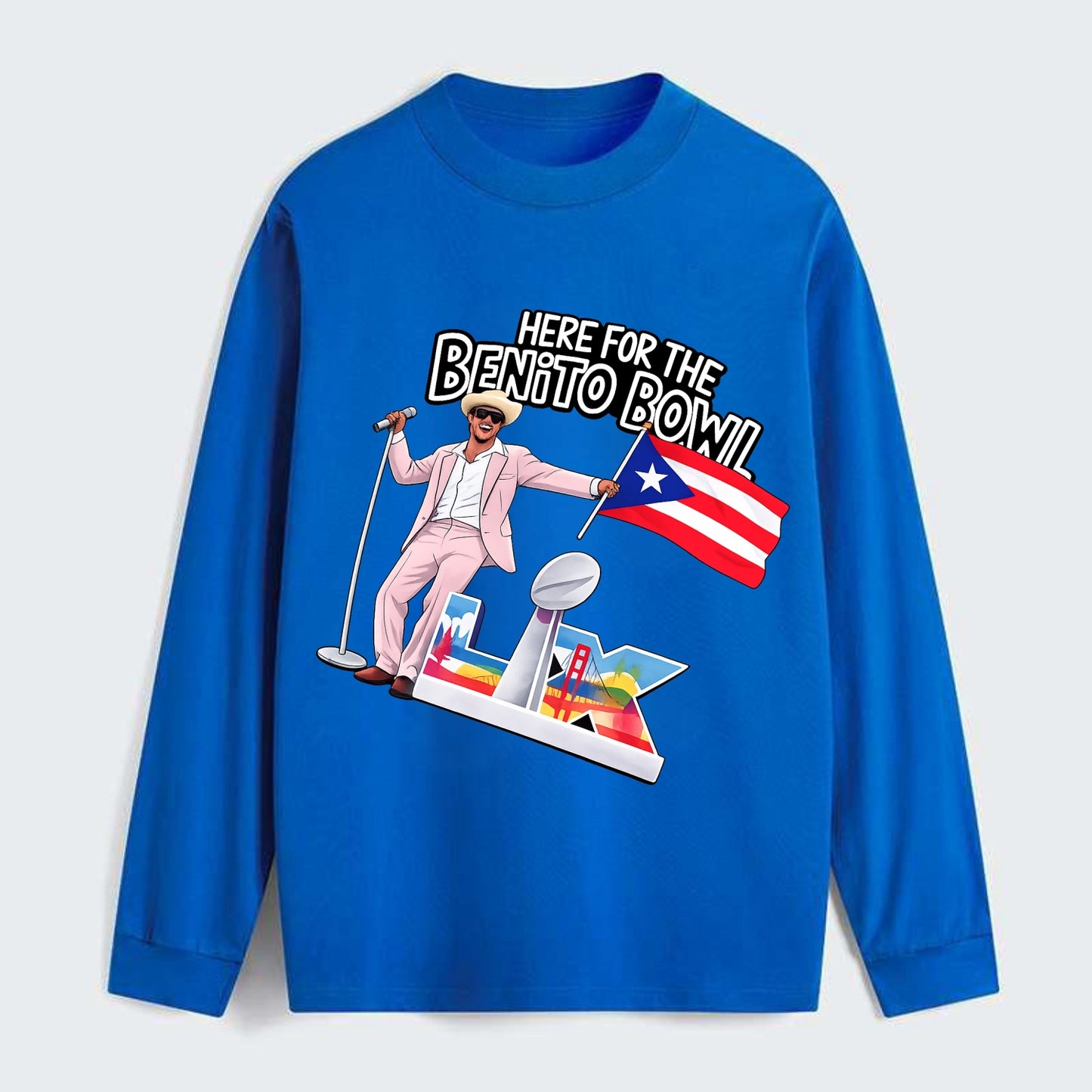 Here For The Bento Bowl - Classic Long Sleeve Shirt - Blue