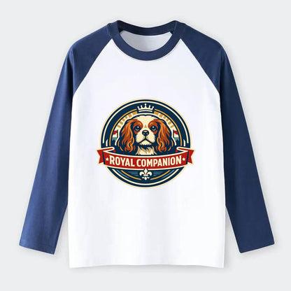Royal Companion Emblem - Raglan Long Sleeve T-Shirt - Blue