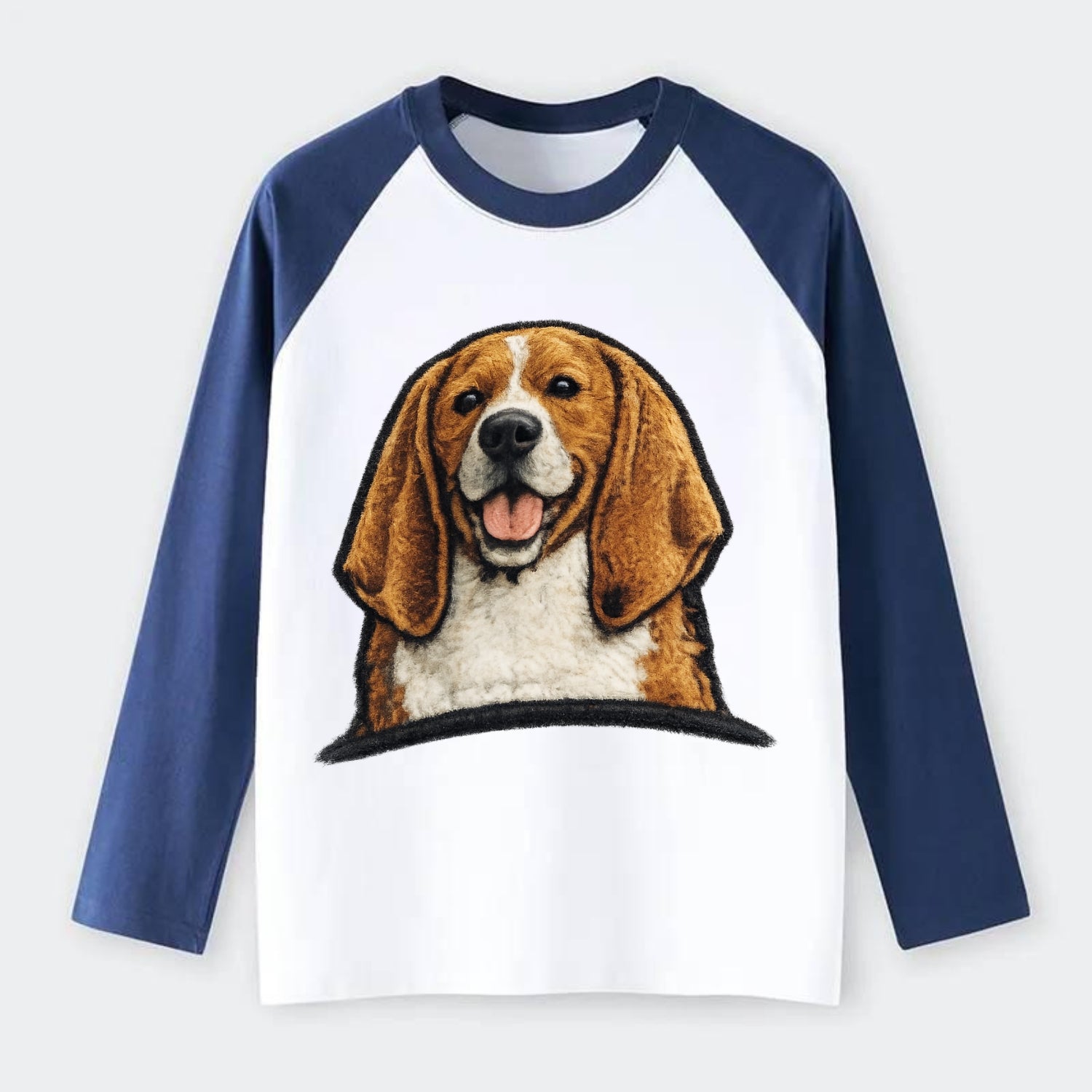 Buddy Beagle - Raglan Long Sleeve T-Shirt - Blue