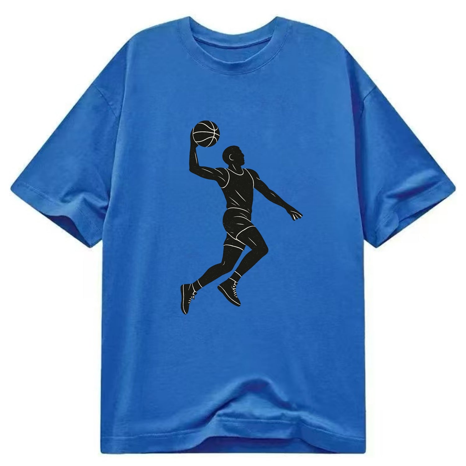 Basketball player dunking silhouette - Classic T-shirt - Blue