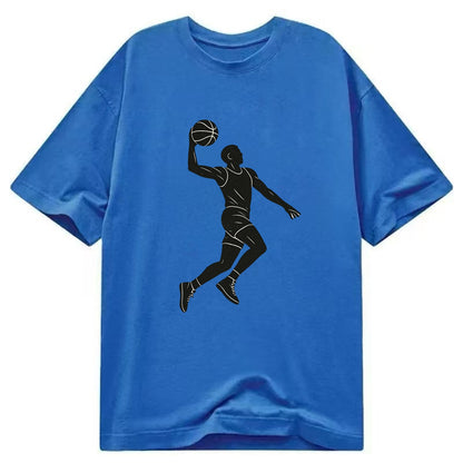 Basketball player dunking silhouette - Classic T-shirt - Blue