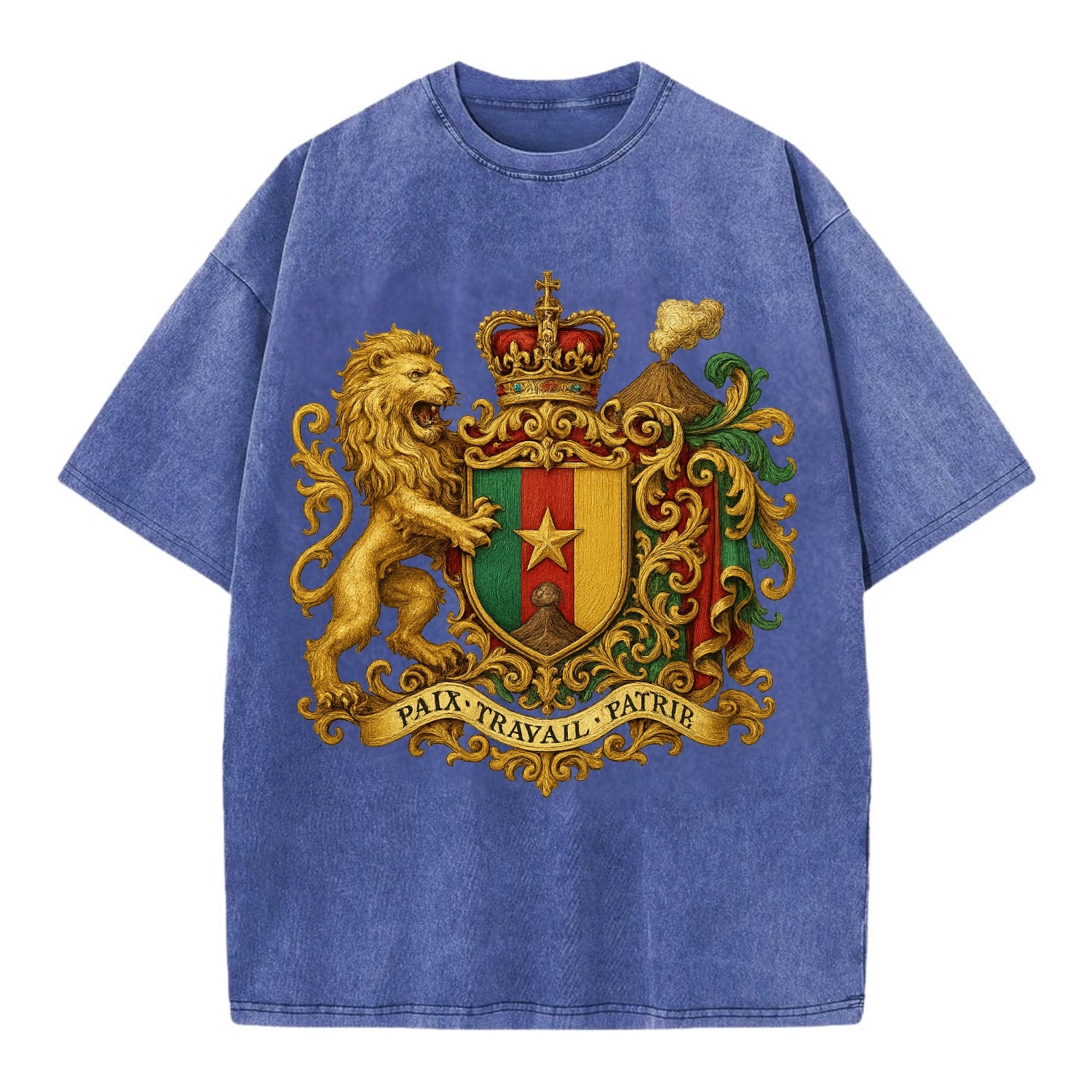 Cameroon Royal Logo  - Vintage T-shirt - Blue