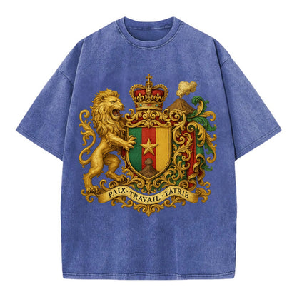 Cameroon Royal Logo  - Vintage T-shirt - Blue