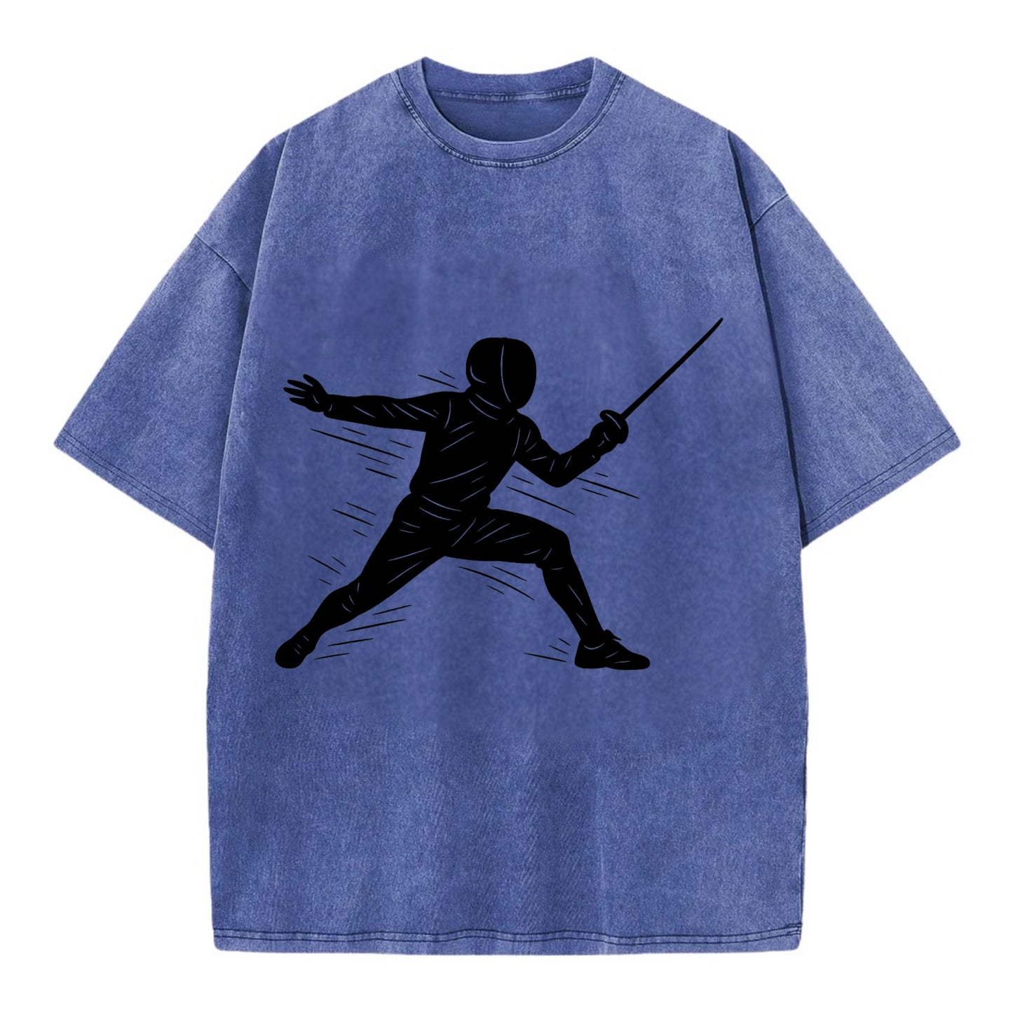 Fencer lunging attack position - Vintage T-shirt - Blue