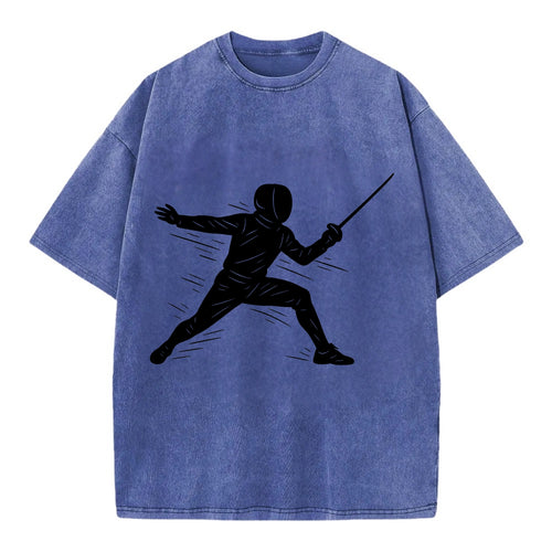 Fencer lunging attack position - Vintage T-shirt