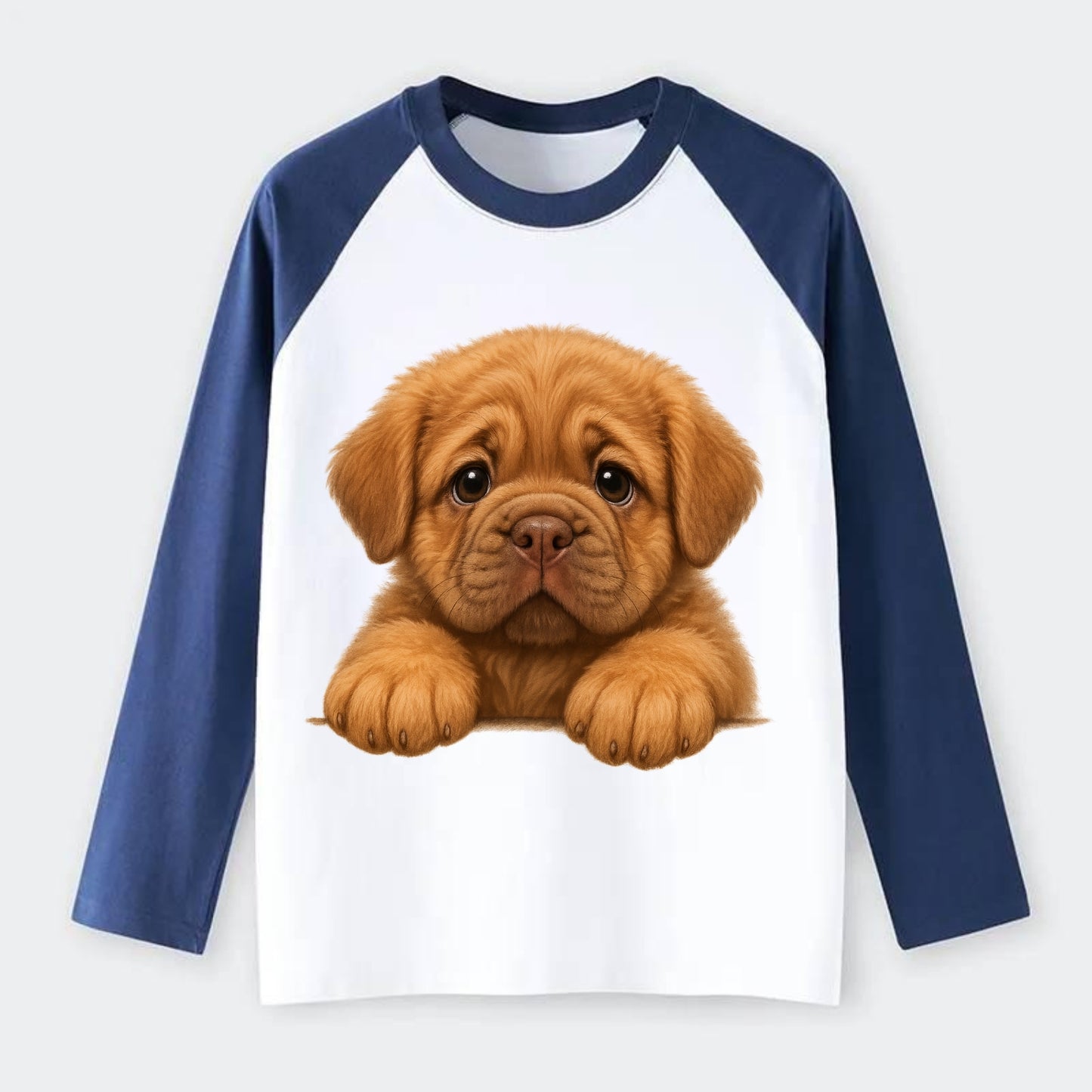 Neapolitan Mastiff  - Raglan Long Sleeve T-Shirt - Blue