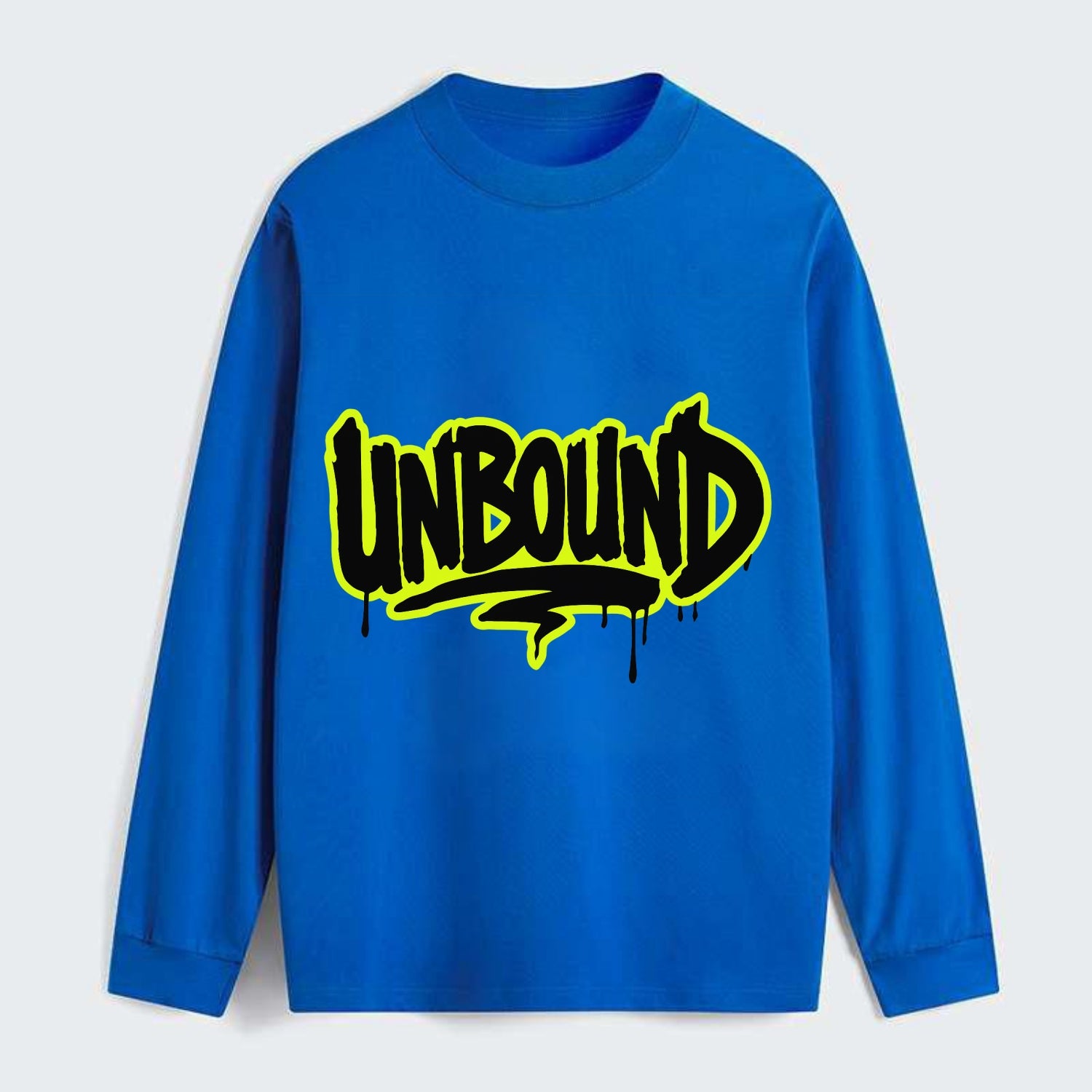 Bold typography design - "UNBOUND" - without limits, free from - Classic Long Sleeve Shirt - Blue