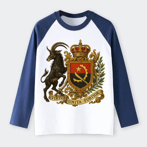 Angola Giant Sable Emblem - Raglan Long Sleeve T-Shirt