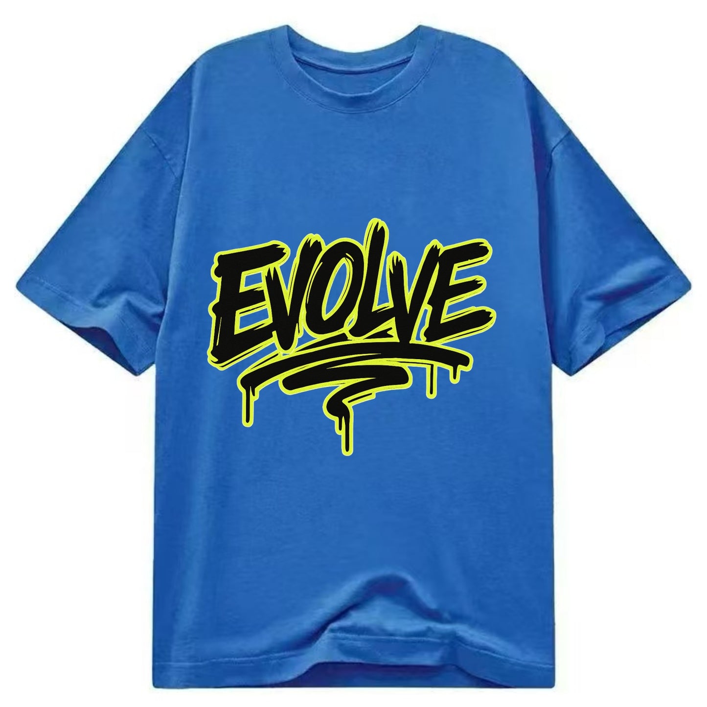 Bold typography design - "EVOLVE" - changing, becoming better - Classic T-shirt - Blue