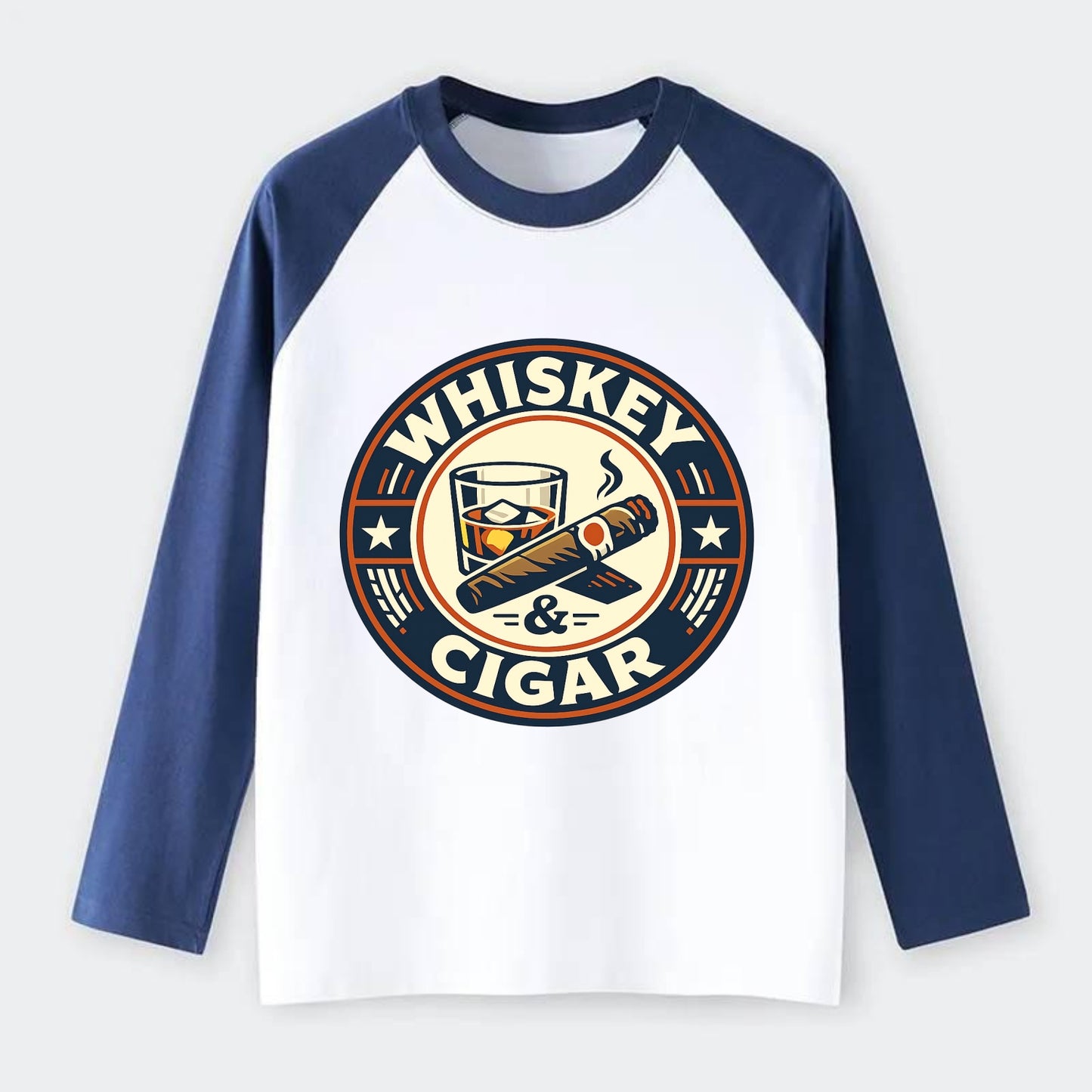 Sophisticated Spirits Emblem - Raglan Long Sleeve T-Shirt - Blue