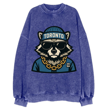 Toronto Raccoon - Vintage Sweatshirt - Blue