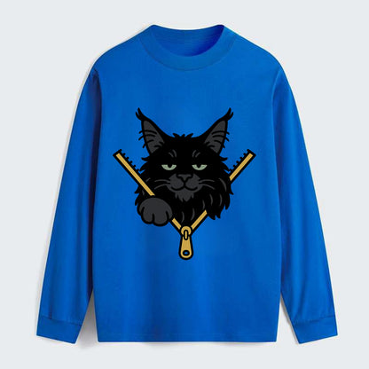 Black Maine Coon - Classic Long Sleeve Shirt - Blue