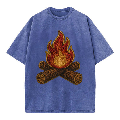 Campfire  - Vintage T-shirt - Blue