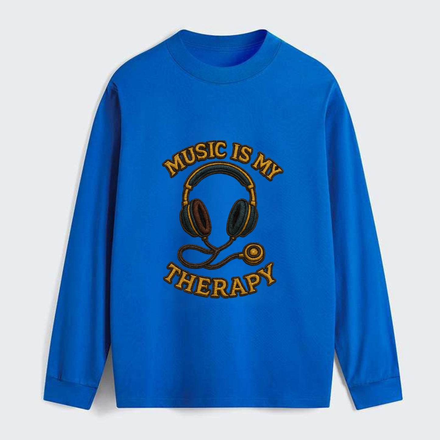 Music Is My Therapy  - Classic Long Sleeve Shirt - Blue