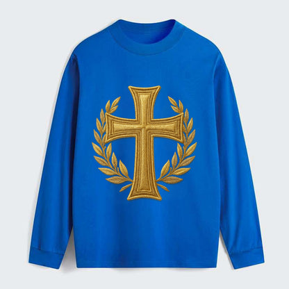 Victory Cross  - Classic Long Sleeve Shirt - Blue