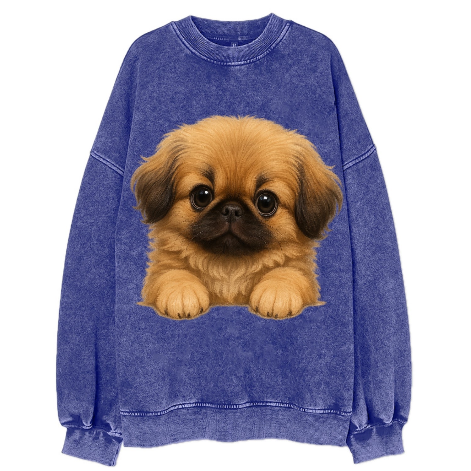 Pekingese  - Vintage Sweatshirt - Blue