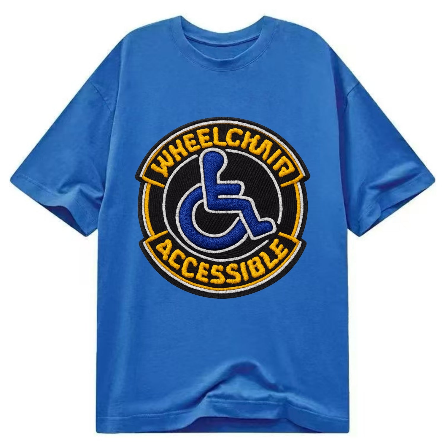 WHEELCHAIR ACCESSIBLE - accessibility symbol in blue , inclusion - Classic T-shirt - Blue