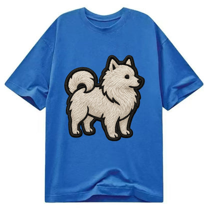 Japanese Spitz - Contemporary white spit - Classic T-shirt - Blue