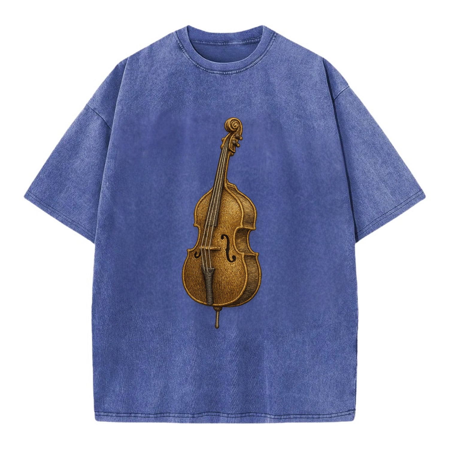 Acoustic Bass  - Vintage T-shirt - Blue