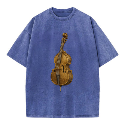 Acoustic Bass  - Vintage T-shirt - Blue