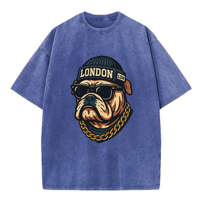 London Bulldog - Vintage T-shirt - Blue