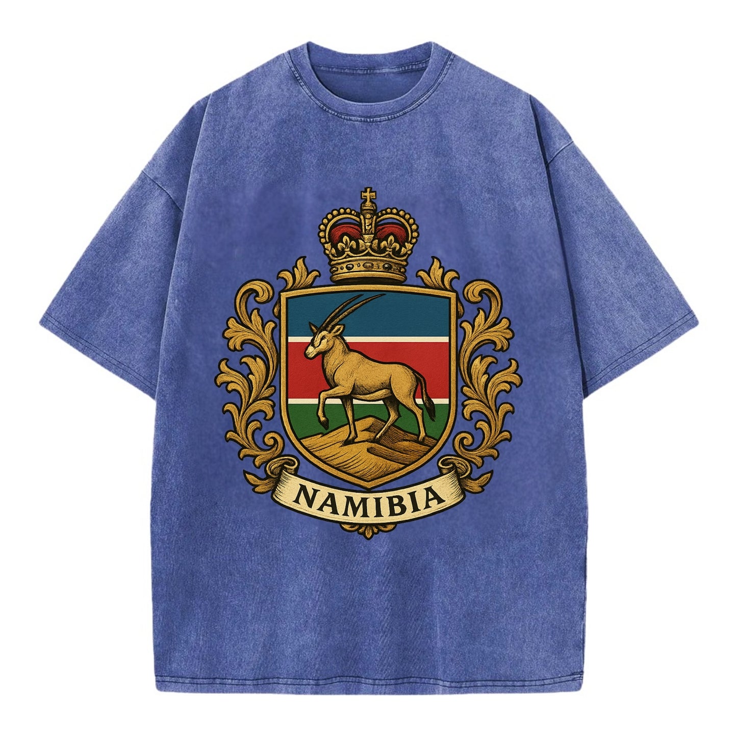 Namibia Heritage Badge  - Vintage T-shirt - Blue