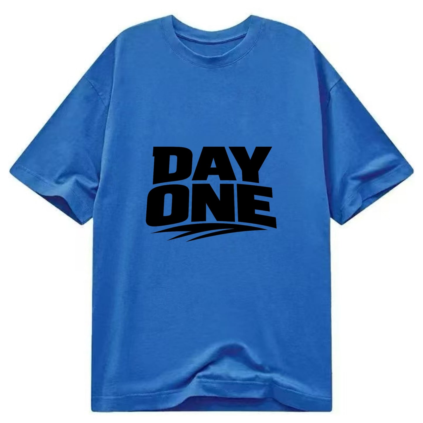 Bold typography design - "DAY ONE" - original friend, from the start - Classic T-shirt - Blue