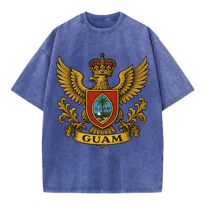Guam Heritage Badge  - Vintage T-shirt - Blue
