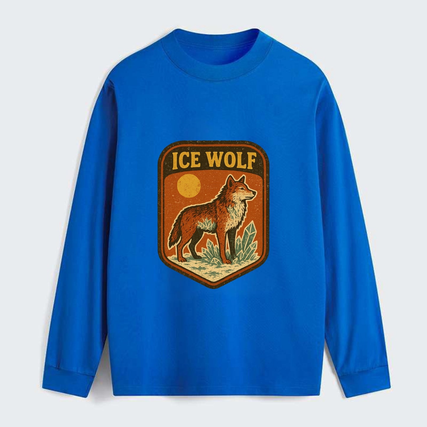 Ice Wolf Crystal  - Classic Long Sleeve Shirt - Blue