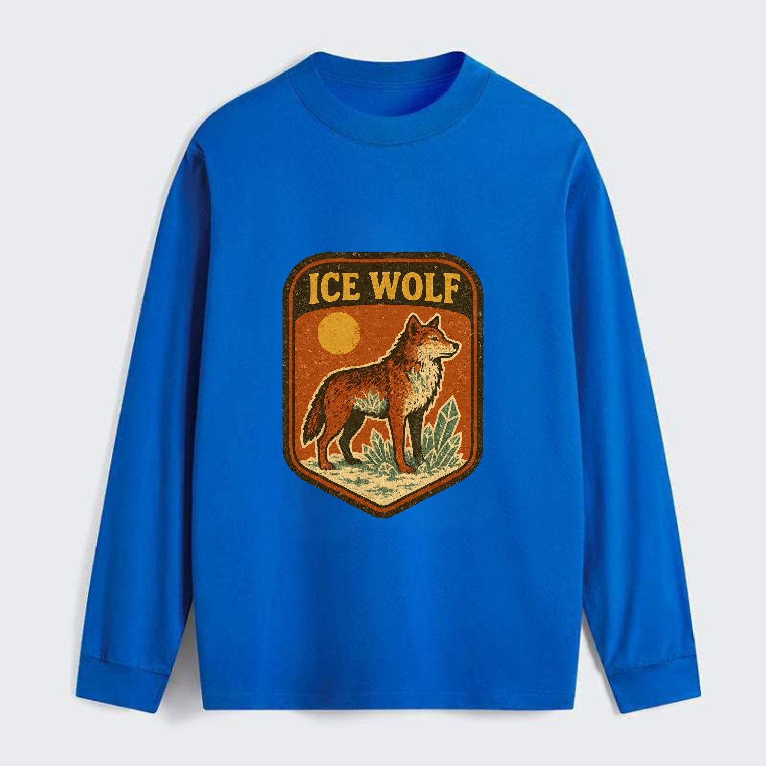 Ice Wolf Crystal  - Classic Long Sleeve Shirt - Blue