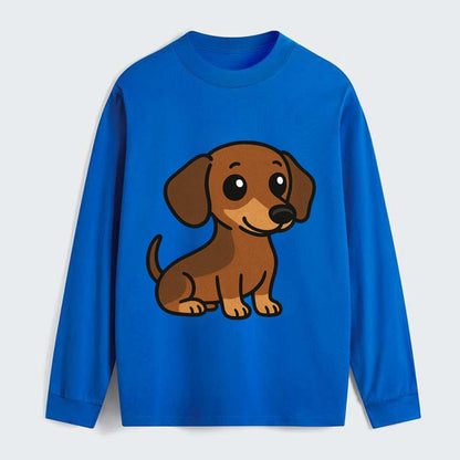 Dachshund - Long body profile view - Classic Long Sleeve Shirt - Blue