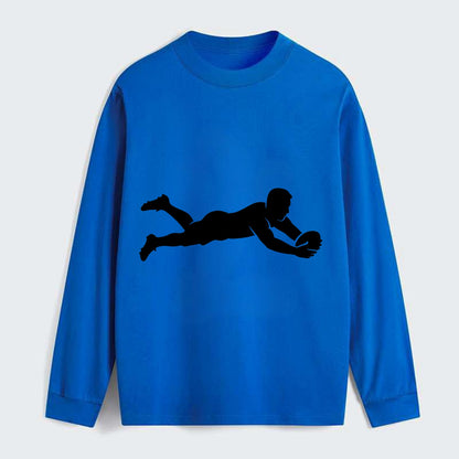 Rugby player diving for try - Classic Long Sleeve Shirt - Blue